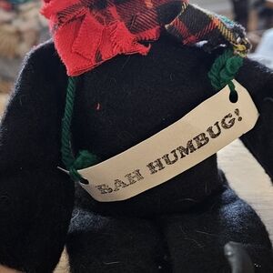 Source Unknown Black Holiday Decor with Red Plaid